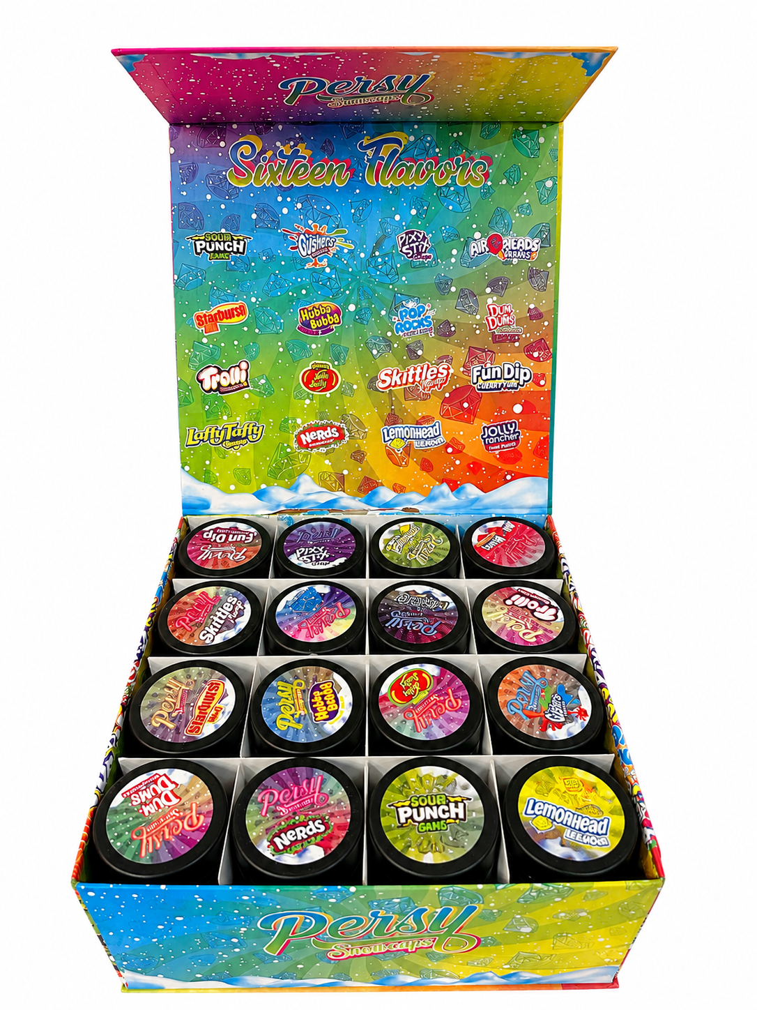 Persy Snowcaps Candy Edition – 1 Pound Display Box (16 x 1oz Jars) Persy Snowcaps Candy Edition – 1 Pound Display Box (16 x 1oz Jars)